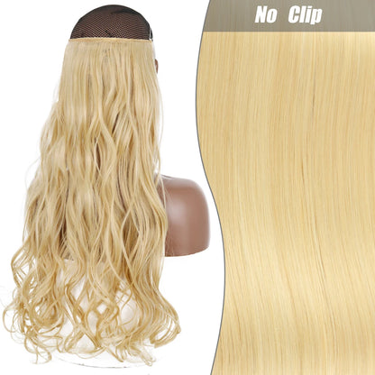 No Clips Natural Hair Extension Synthatic Artificial Long Straight Hairpiece Blonde Black Mixed
