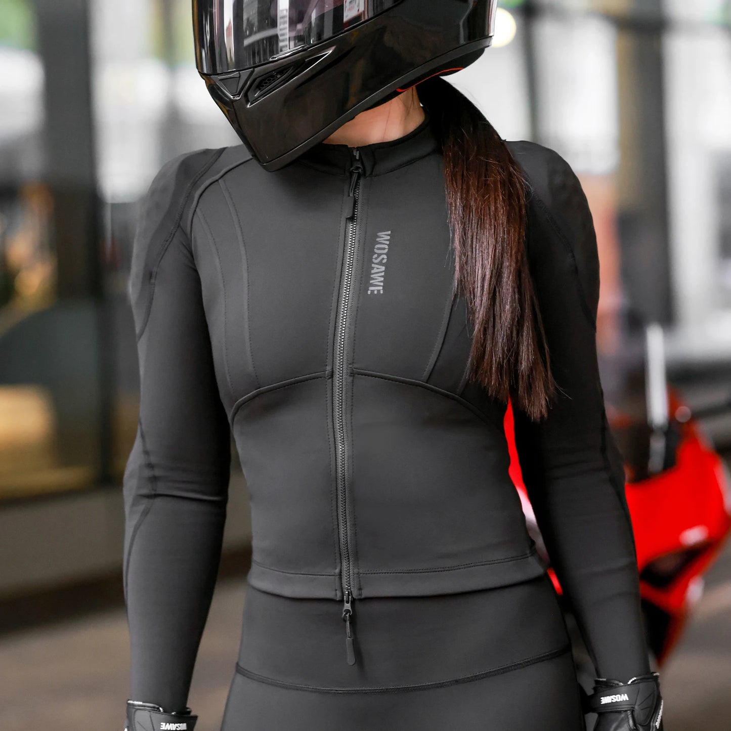 Women's Motorcycle Riding Jacket with CE Armor Pads