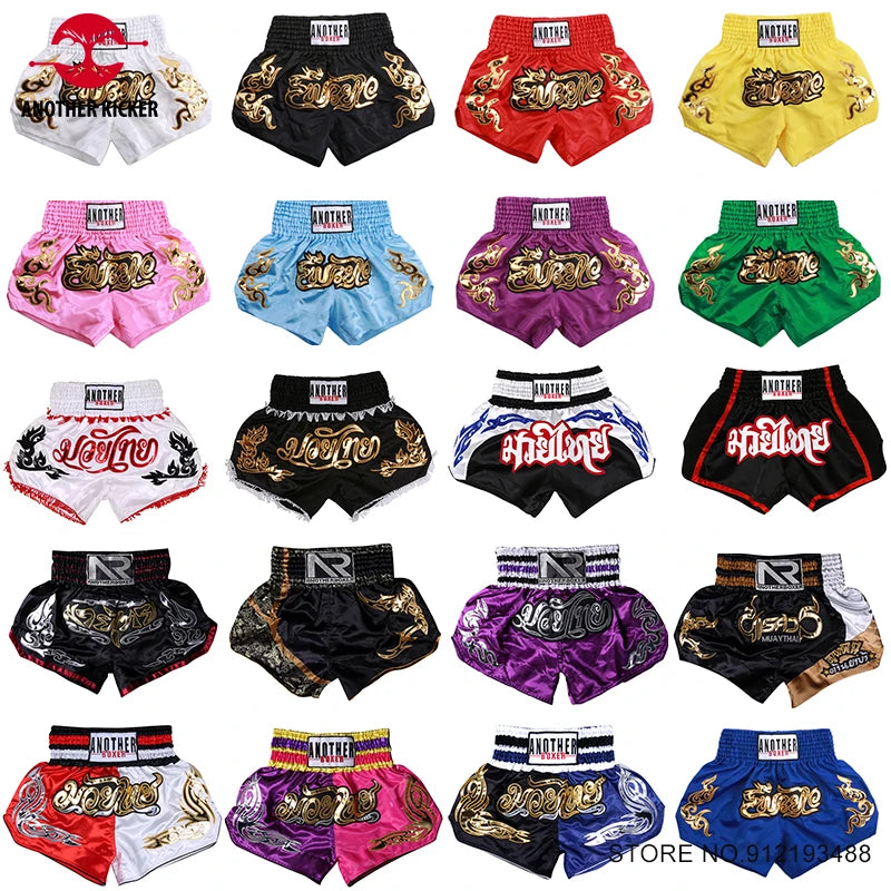 Muay Thai Shorts – Embroidery Kickboxing & Martial Arts Training Pants