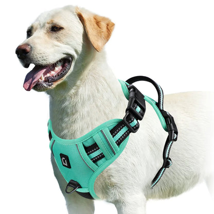 No Pull Dog Harness – Adjustable Soft Padded Vest with Control Handle