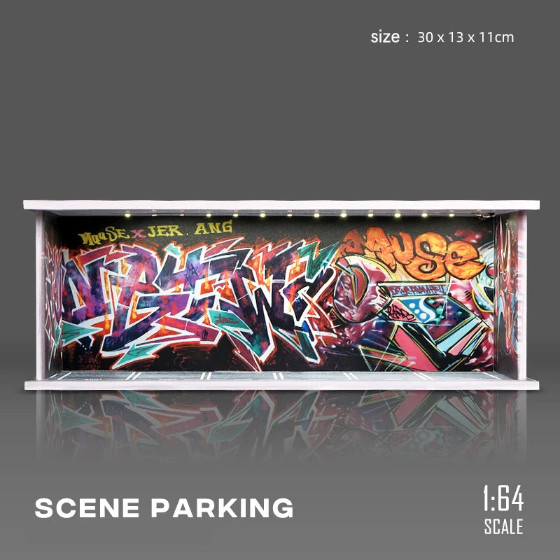 1:64 Scale Parking Garage Scene Model with LED Lights