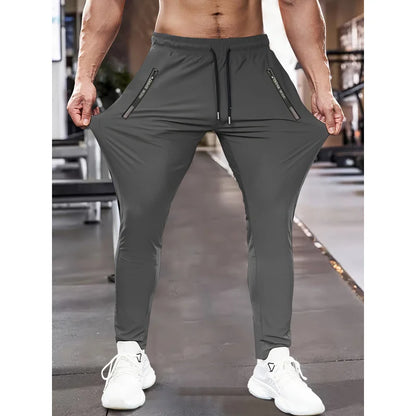 Men's Slim Fit Jogger Track Pants with Zip Pockets