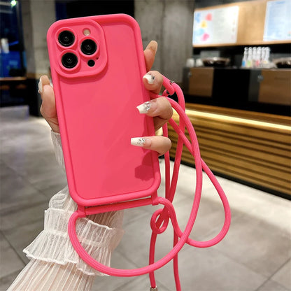 Phone Case Iphone 14 13 15 16 Pro Max 17 Air 16e 12 11 X Xs 8 Plus Se2022 Crossbody Adjustable