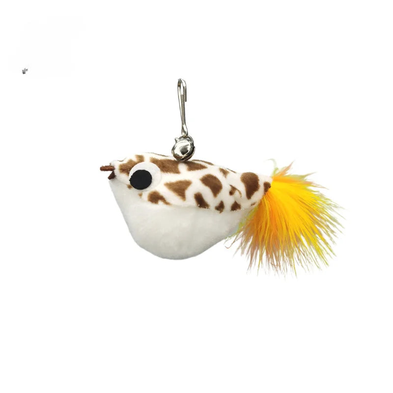Suction Cup Bird Feather Cat Wand Toy – Interactive Kitten Hunting Toy with Bell