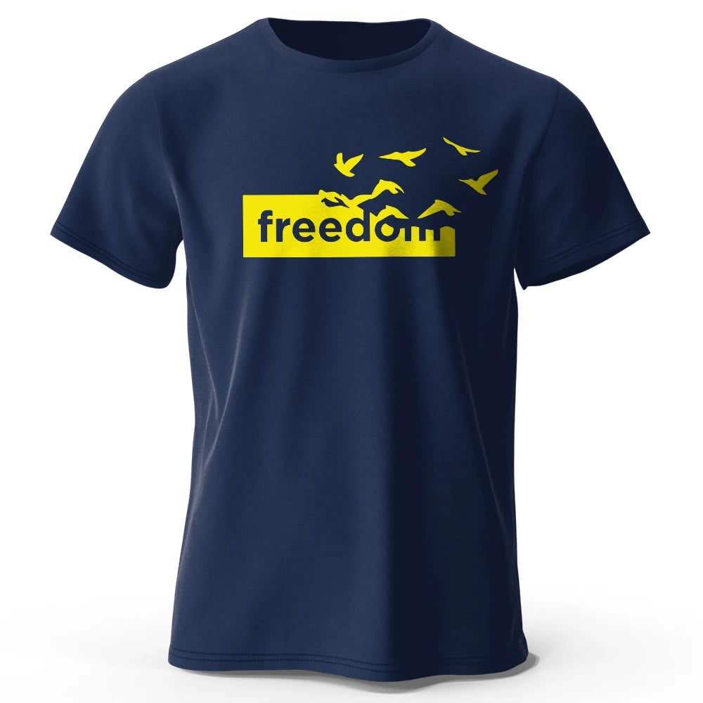Freedom Letter Graphic T Shirt Oversized Cotton Tee