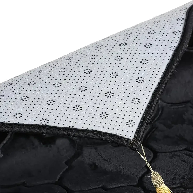Islamic Prayer Rug with Tassels – Thick Soft Flannel, Anti-Slip