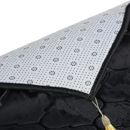 Islamic Prayer Rug with Tassels – Thick Soft Flannel, Anti-Slip