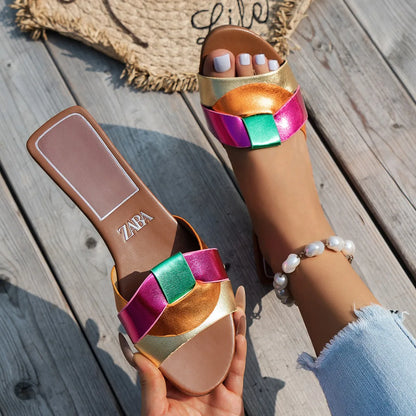 Summer Designer Women S Solid Color Slippers Zapatos De Mujer Shoes