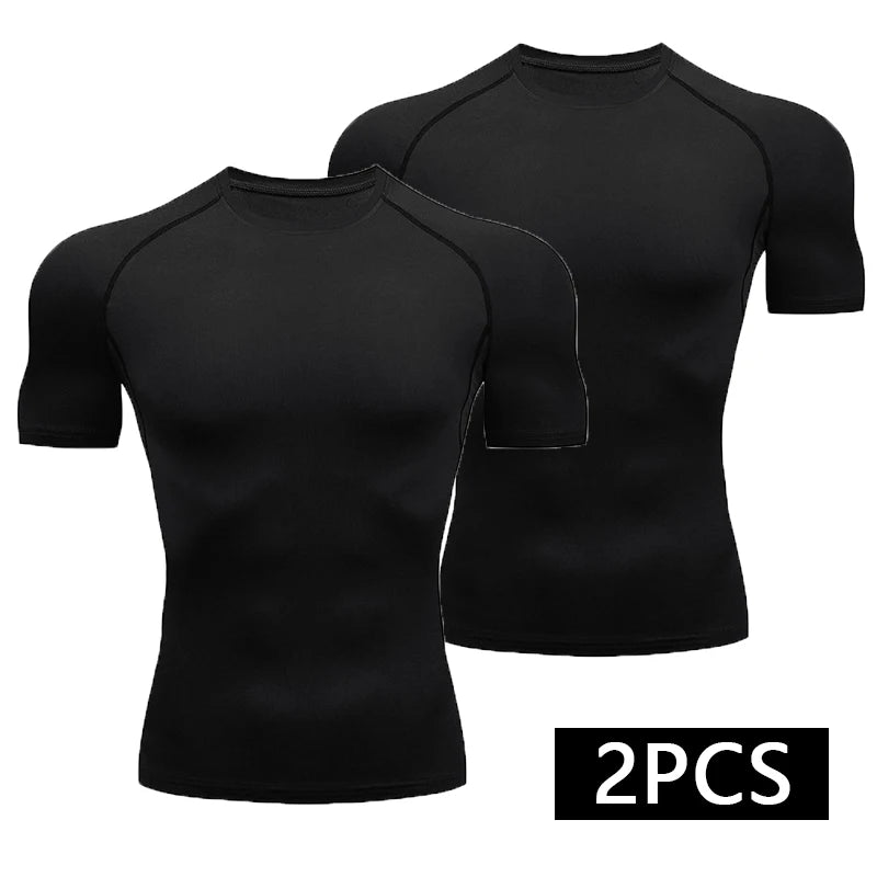 Men's Compression T-Shirts 2-Pack Quick Dry Sport Tops