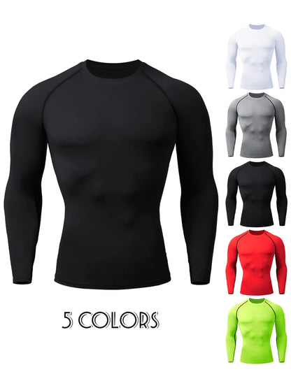 Men's Compression Shirt – Long Sleeve Rashguard for Gym & Sports