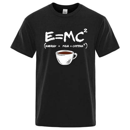Energy Milk Coffee Graphic T Shirt Funny Casual Tee