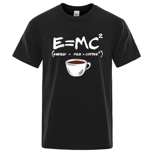 Energy Milk Coffee Graphic T Shirt Funny Casual Tee