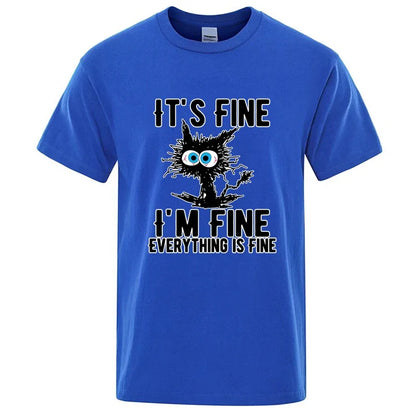 Funny Cool Cat Graphic T Shirt Casual Short Sleeve Tee