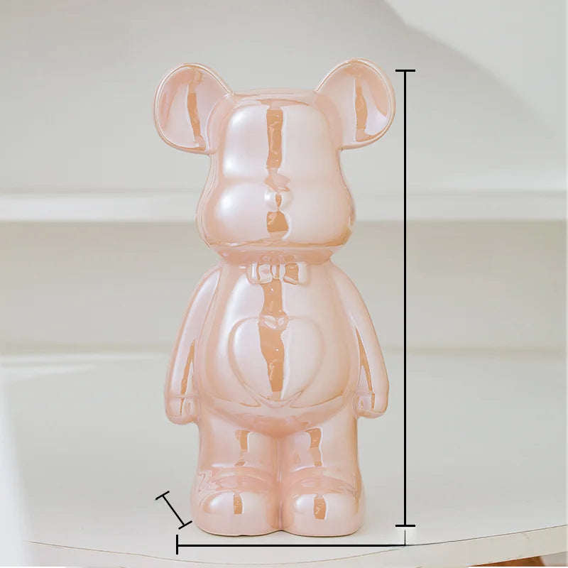 17 27 Cm Aesthetic Bear Brick Ceramic Statue Teddy Decor Action Figure Sculptures Ornament Room Home