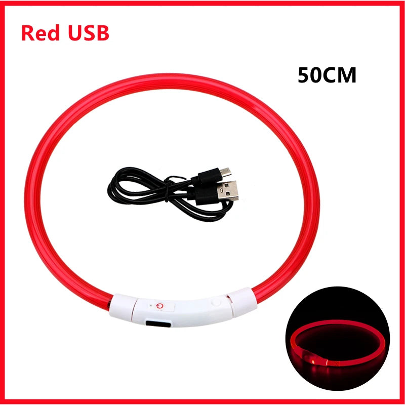 LED Dog Collar USB Rechargeable Glowing Safety Collar