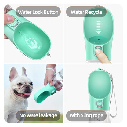 Portable Dog Water Bottle with Drinking Bowl – Leakproof Travel Pet Dispenser