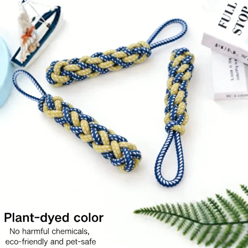 Dog Chew Toy – Plant-Dyed Cotton Rope, Teeth Cleaning
