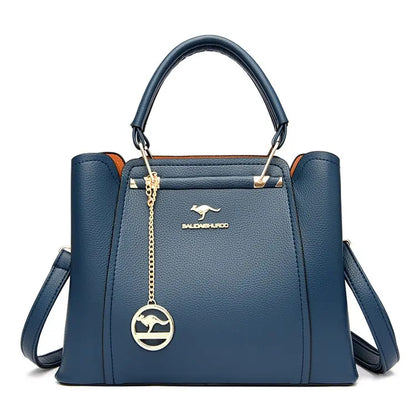 Luxury Leather Handbag for Women – 3-Layer Shoulder Tote