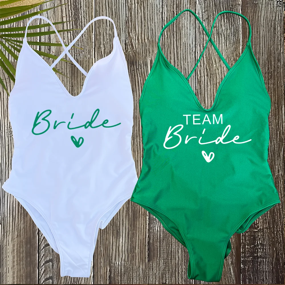 Team Bride One-Piece Swimsuit – Padded Bachelorette Bathing Suit