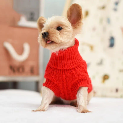 Knitted Dog Sweater – Winter Pet Clothes for Small & Medium Dogs