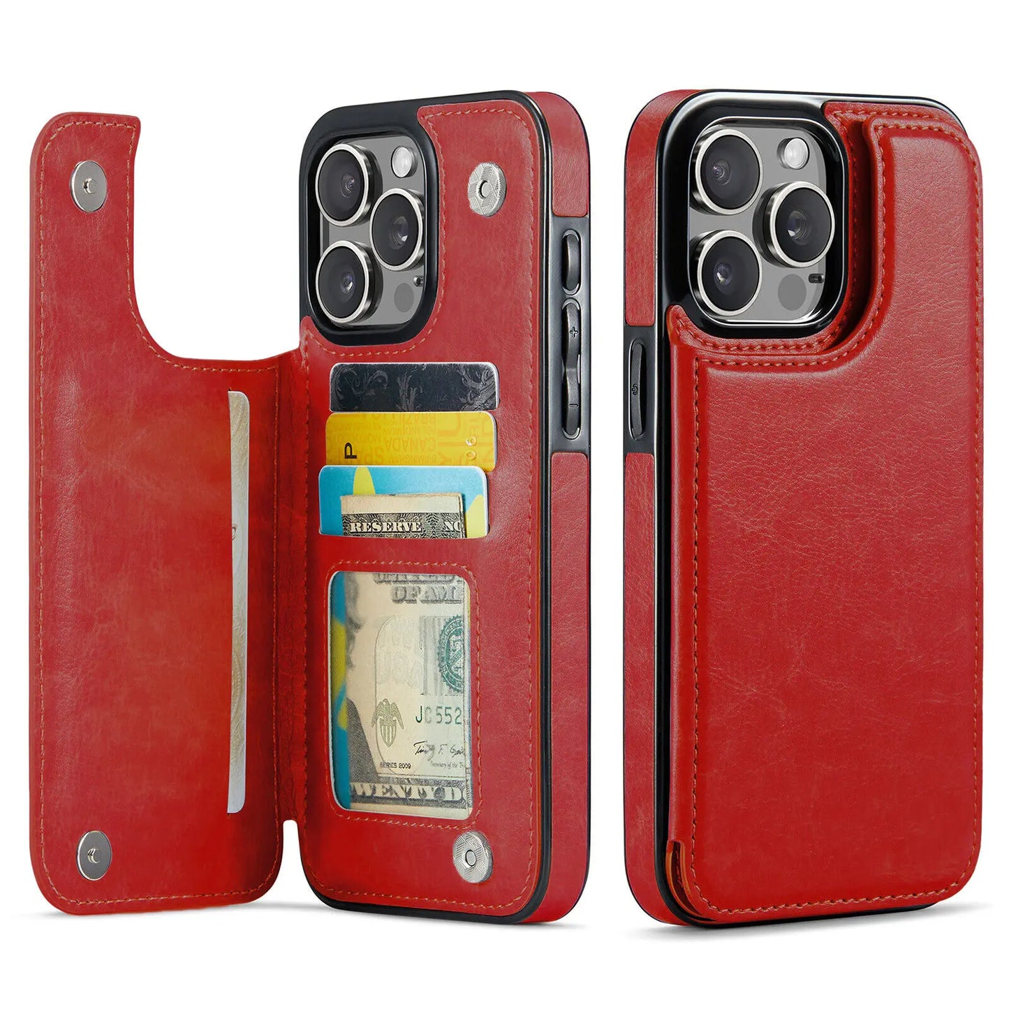 Wallet Card Holder Case Iphone 16 15 14 13 12 11 Pro Max Xs Xr Leather Cover