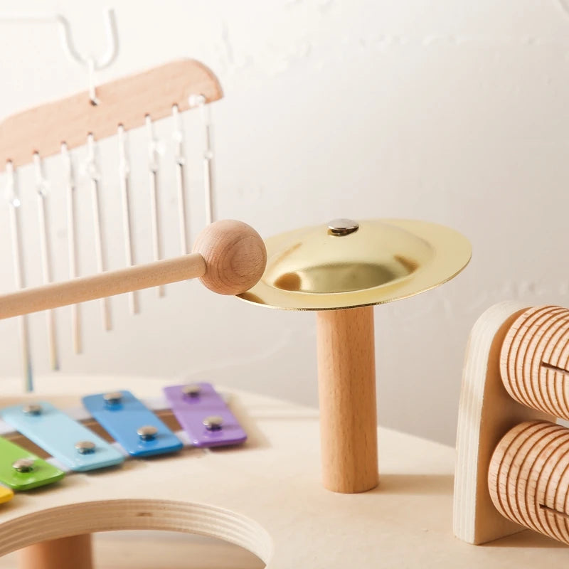 Wooden Montessori Music Bandstand – Kids Xylophone & Drum Set