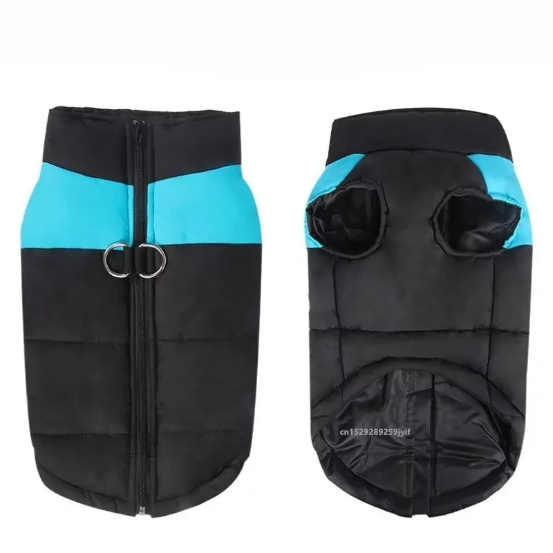 Waterproof Padded Dog Jacket Winter Vest with Zipper