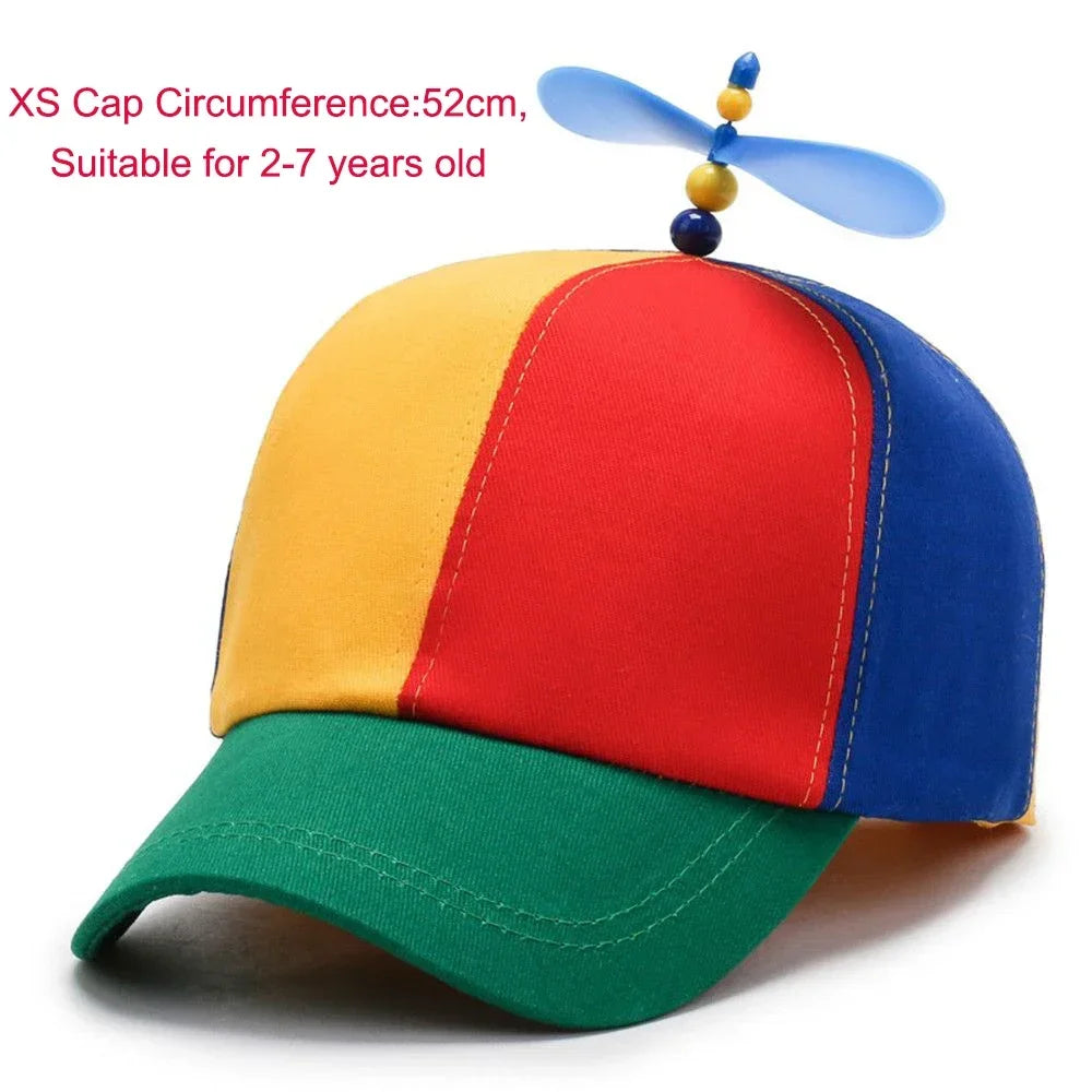 Propeller Beanie Hat – Funny Rainbow Helicopter Cap for Kids