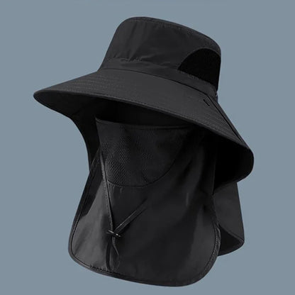UV Protection Sun Hat with Face Cover – Unisex Outdoor Bucket Hat
