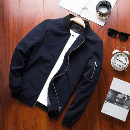 Men's Slim Fit Bomber Jacket – Lightweight Windbreaker Coat