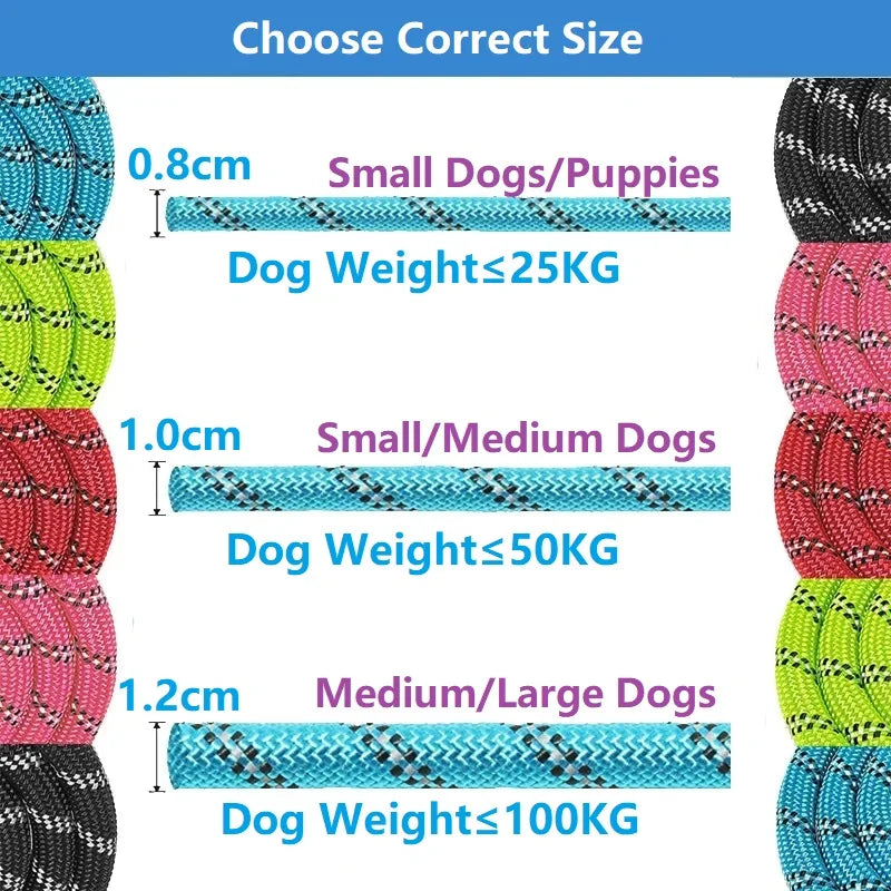 Strong Dog Leash with Soft Handle – Multiple Sizes & Colors