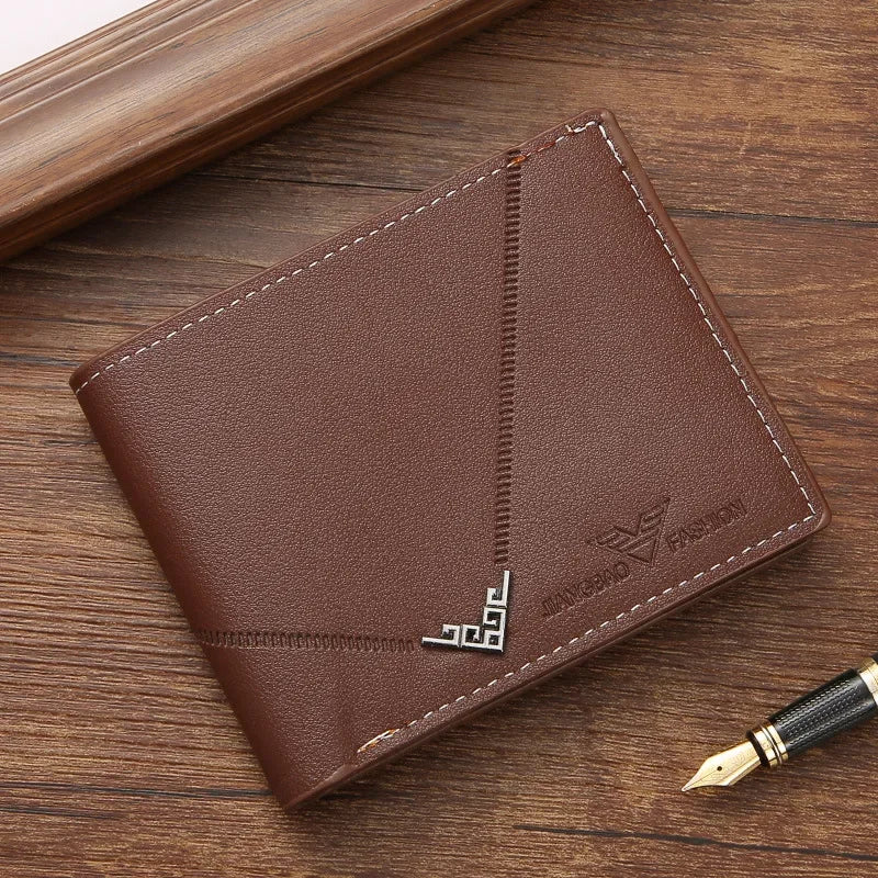 RFID Blocking Slim Leather Wallet for Men – Bifold Minimalist Card Holder