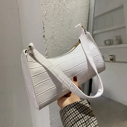 Retro Crocodile Pattern PU Leather Shoulder Bag – Women's Clutch Purse
