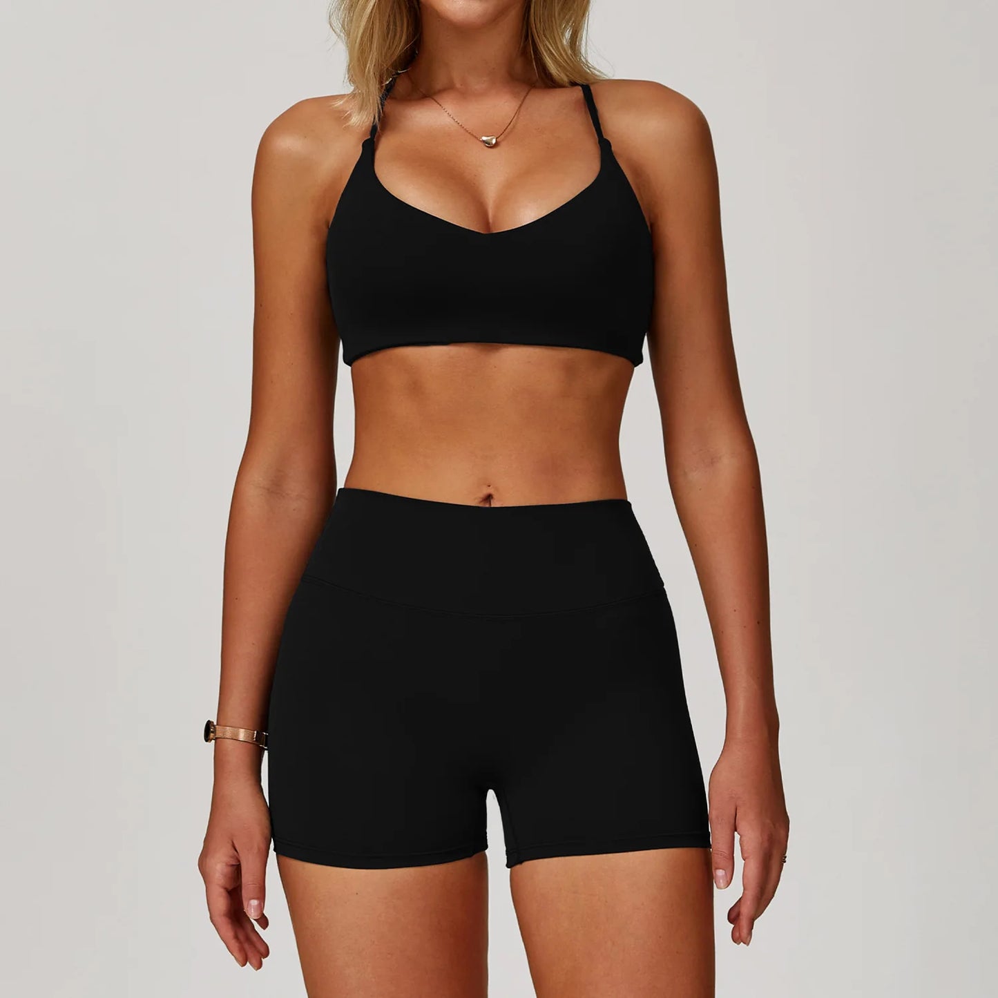 Women's Yoga Set – 2 & 3 Piece Sports Bra & Shorts Activewear