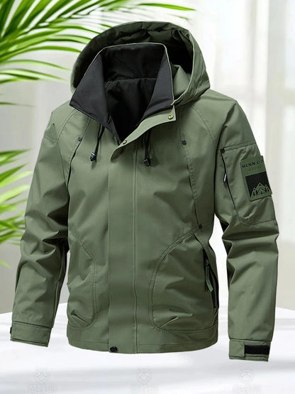 Men's Waterproof Hooded Outdoor Jacket – Lightweight Windbreaker