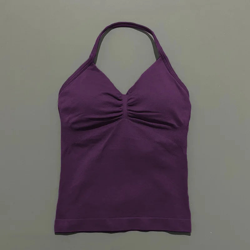 Women's Open Back Sports Bra – Breathable Yoga Top