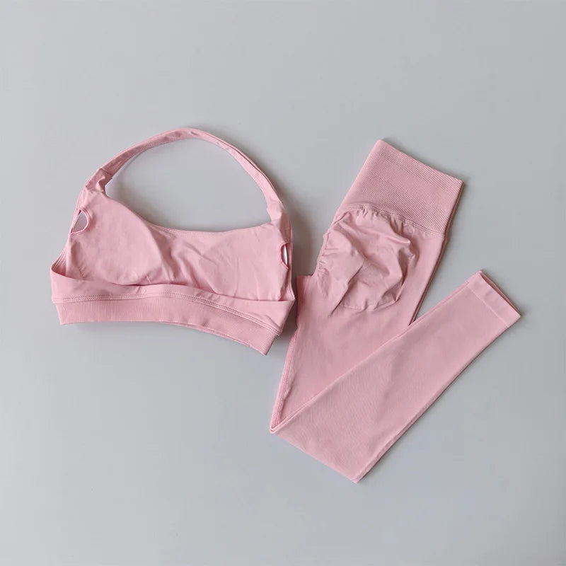 Women's Seamless Yoga Set – Sports Bra & High-Waist Leggings