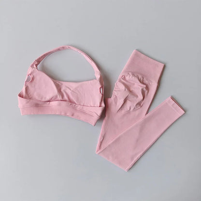 Women's Seamless Yoga Set – Sports Bra & High-Waist Leggings