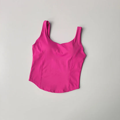 Women's Sports Bra Tank Top Built-In Bra Fitness Yoga Crop Top