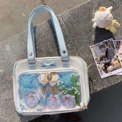 Cute Bow Ita Bag – Transparent DIY Badge Crossbody