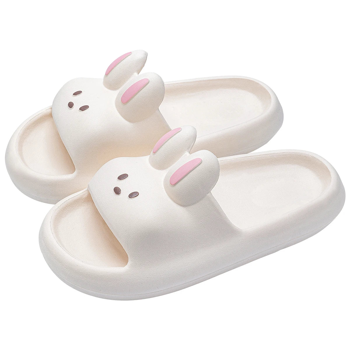 Pillow Rabbit Slippers Women Men House Slides Shower Sandals - Thick