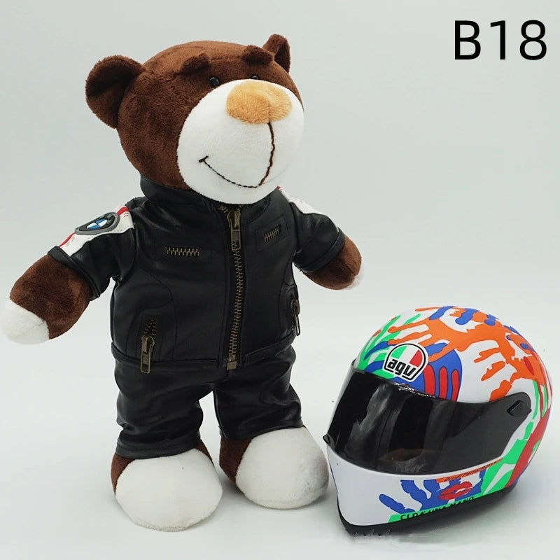 Motorcycle Helmet Teddy Bear Plush Toy – Biker Stuffed Animal Gift