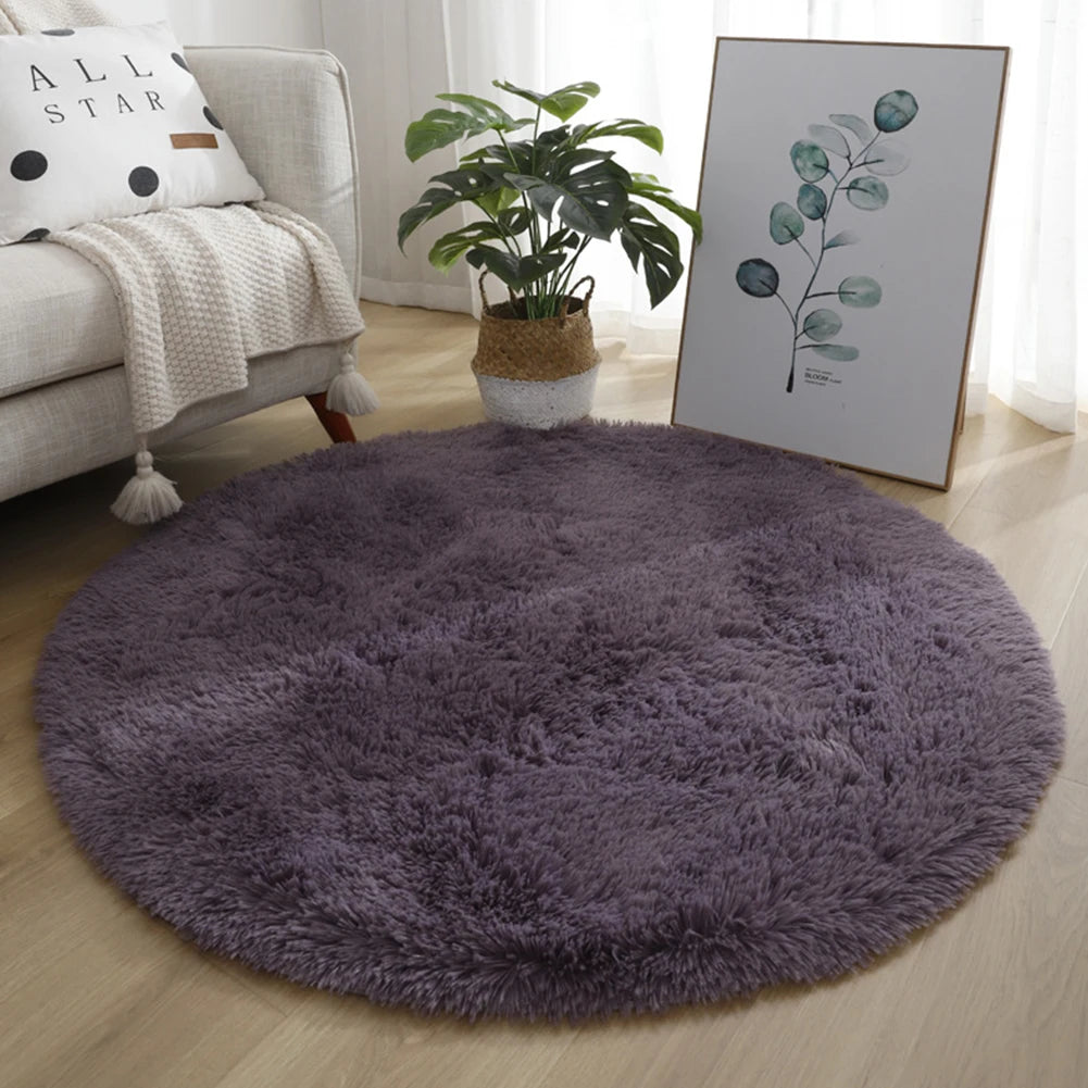 Round Shaggy Rug – Super Soft Fluffy Carpet for Living Room & Bedroom