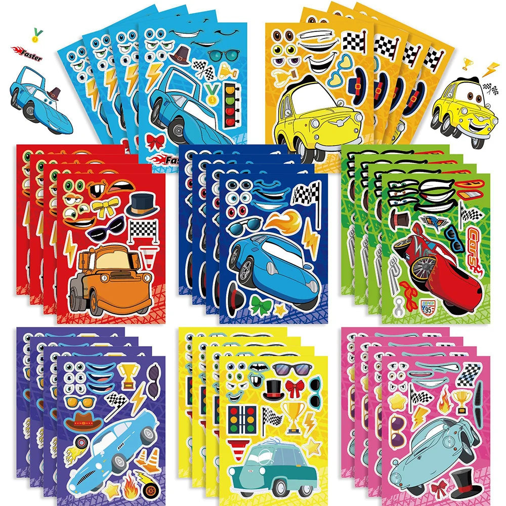 Disney Cars Make-a-Face DIY Sticker Sheets – 8 or 16 Pack