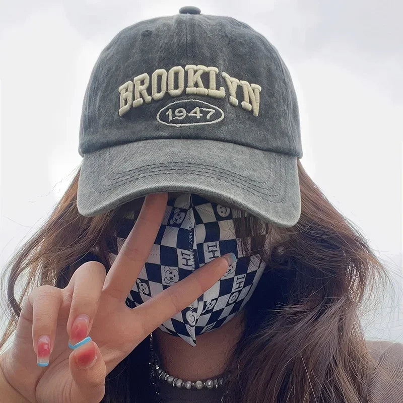 Brooklyn 1947 Embroidered Baseball Cap – Unisex Washed Cotton Hat