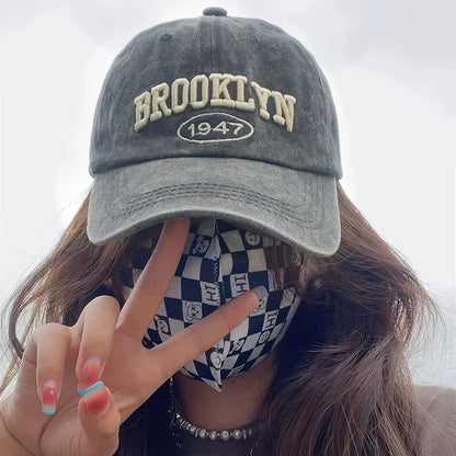 Brooklyn 1947 Embroidered Baseball Cap – Unisex Washed Cotton Hat