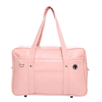 Japanese JK School Bag – PU Leather Waterproof Tote for Girls