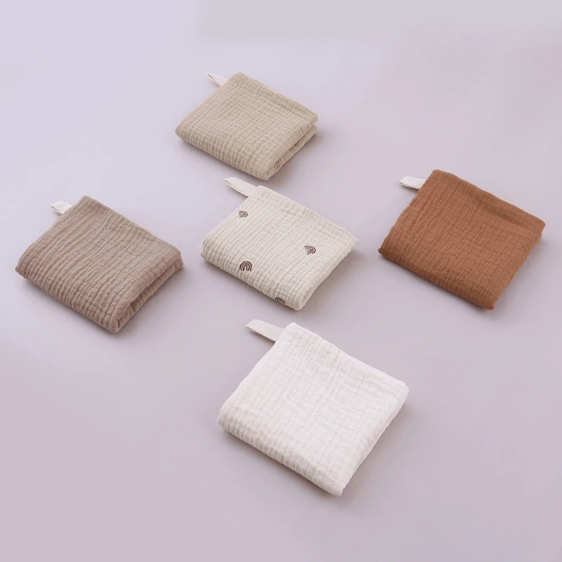 Baby Muslin Washcloths 5-Pack – Soft Gauze Cotton Face Towels