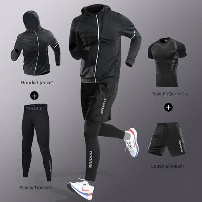 Men's Quick-Dry Compression Fitness Set – 3 to 7 Piece Running Suit