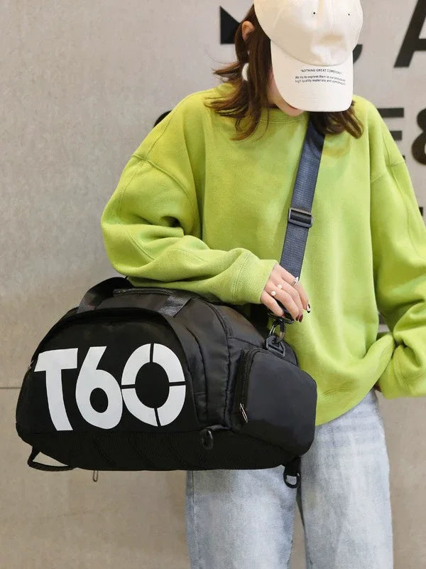 T60 Gym Duffel Bag with Shoe Compartment – Large Capacity Sports Bag for Men & Women